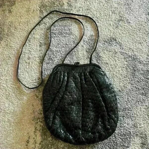 Black Leather Sharif Crossbody Purse